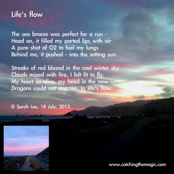 Life's flow - a poem inspired by running into a beautiful winter sunset