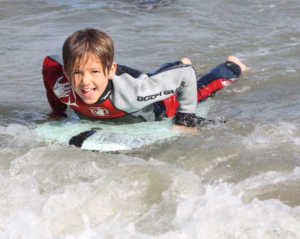 Boogie boarding Miss 9