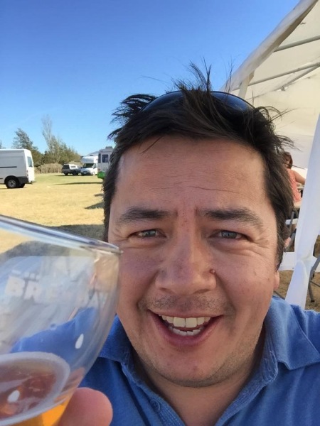 Happy hubby after Brew Day 2015 in Martinborough