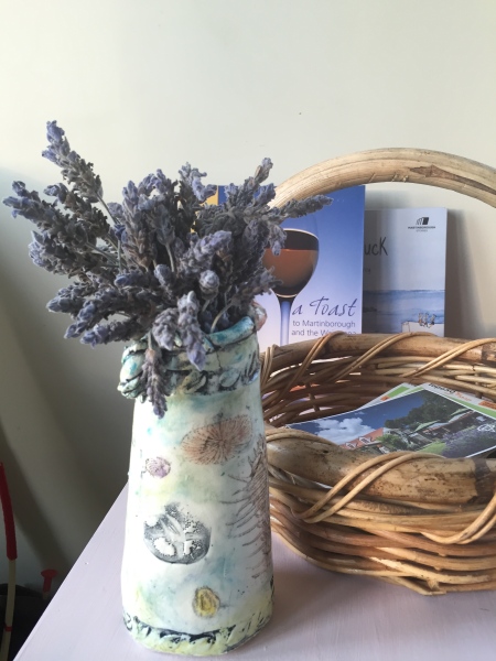 Lavender and pottery