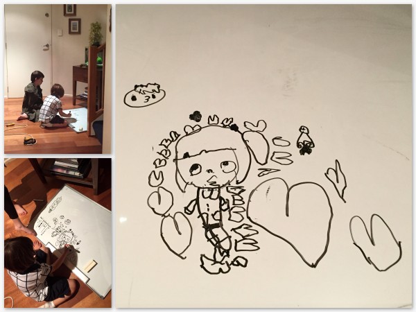 Charlotte & Alice drawing together