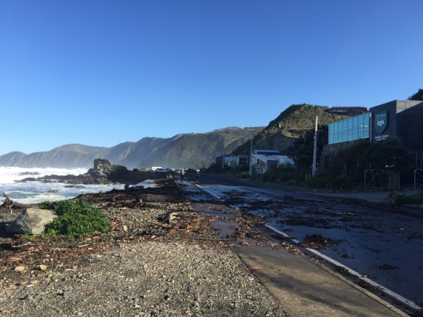 Debris from the waves at high tide