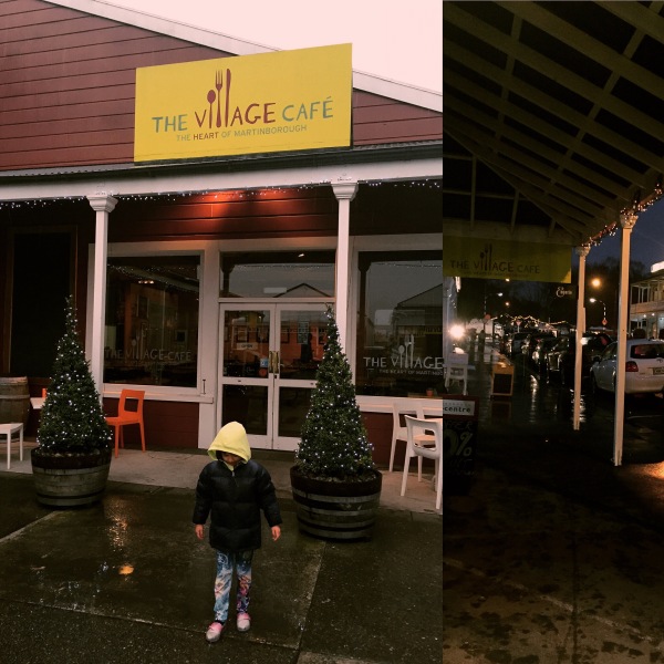 Outside The Village Cafe, Martinborough, on the night of the Mid-Winter Affair.