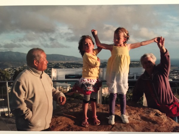 Chinese Grandad & Grandma, in Wellington, 2011, with Charlotte & Sophie.
