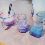 A fun time, making colour changing drinks