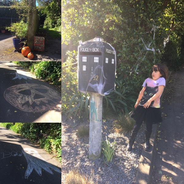 Halloween decorations on a spring evening in New Zealand!