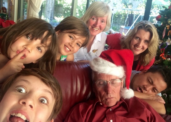 Granddad caught taking an afternoon nap, captured by Charlotte 'selfie style'!