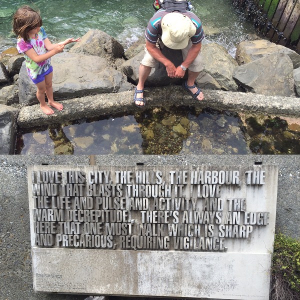 Rock pooling with Granddad and Grandma.