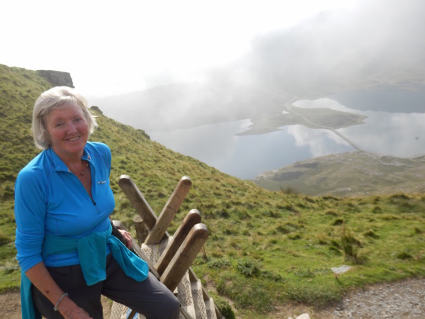 My dear Mum, Alice's Grandma, Celia Aspinall, taking a breather and enjoying the stunning scenery.