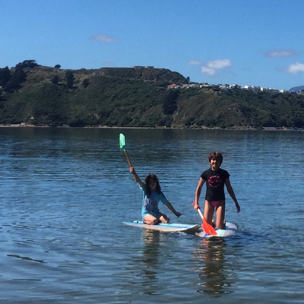 Alice and Sophie at Balena Bay, Wellington