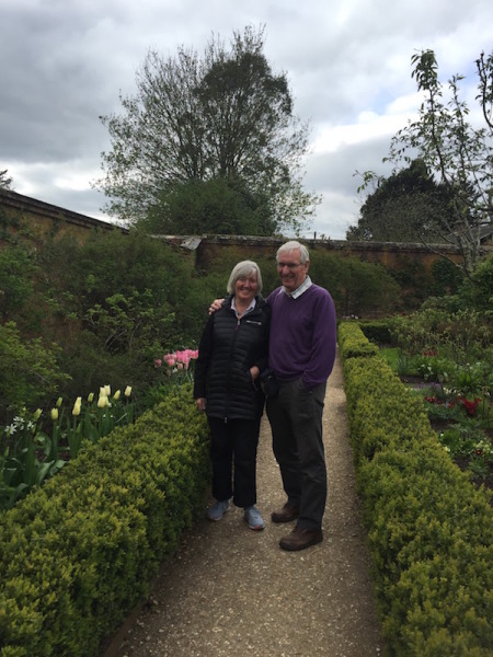 Mum and Dad in the walled gardens of Mottisfont Abbey