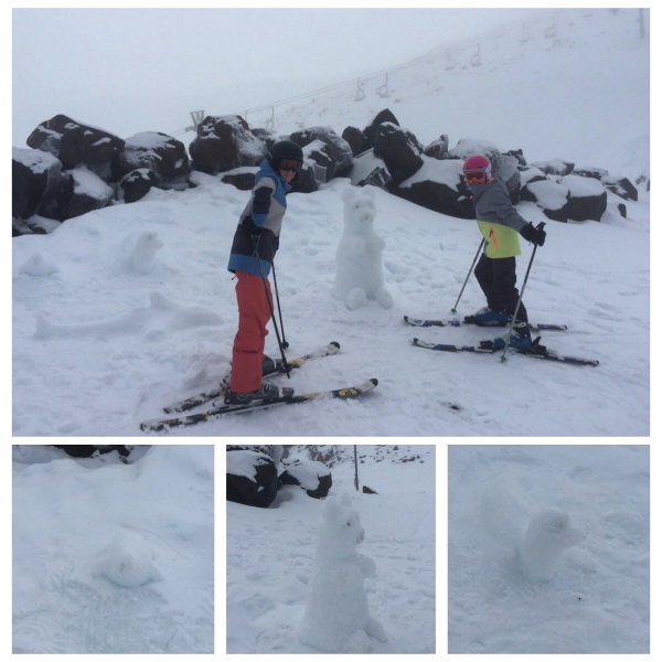 Charlotte & Sophie with some snow critters!