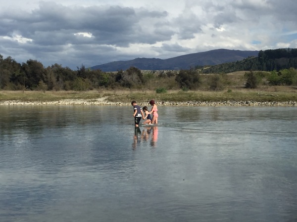 Walking across the river