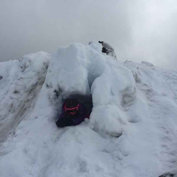 Alice in a snow den!