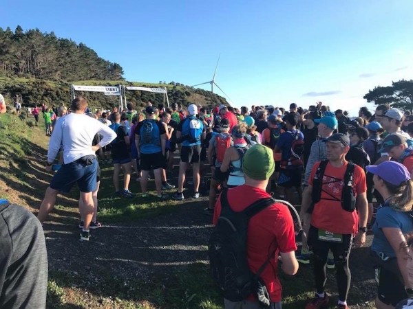 Lining up for the 9am start of the 18km trail run (mostly walk for me)