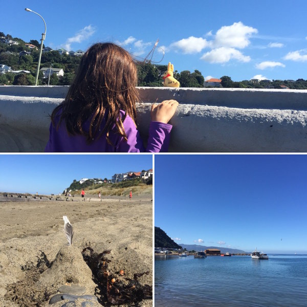 Beach days in early autumn, in Island Bay, Wellington