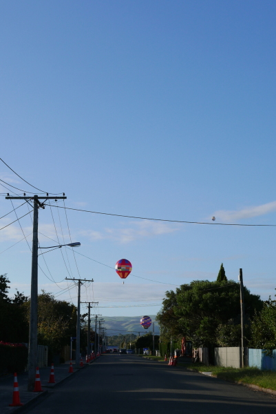 Hot air balloons meandering over Martinborough on Easter Weekend 2018
