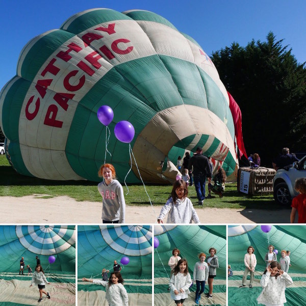 At the TK Farmers Market in Martinborough - a visiting balloon!