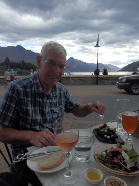 Grandad enjoying his Tapas at Eichardt's Bar, Queenstown